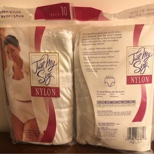 Just My Size women’s briefs 3 pack size 10 white nylon New in package